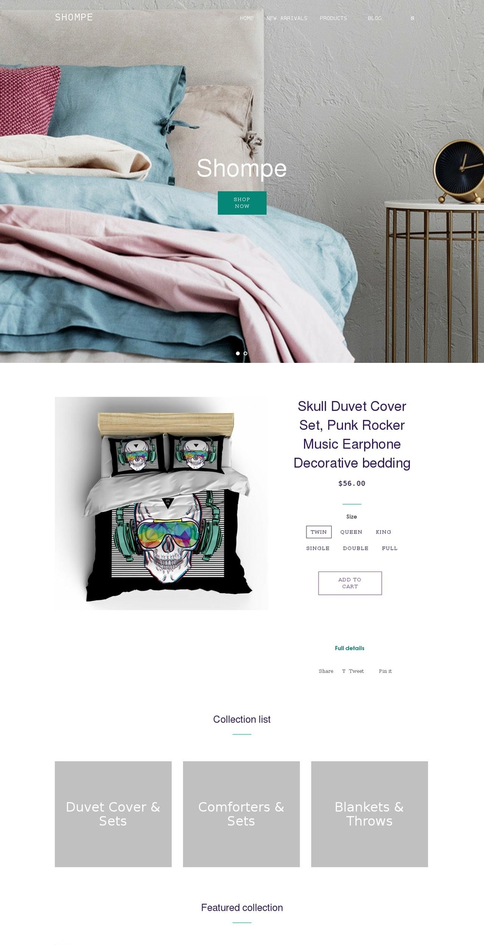shompelinen.com shopify website screenshot