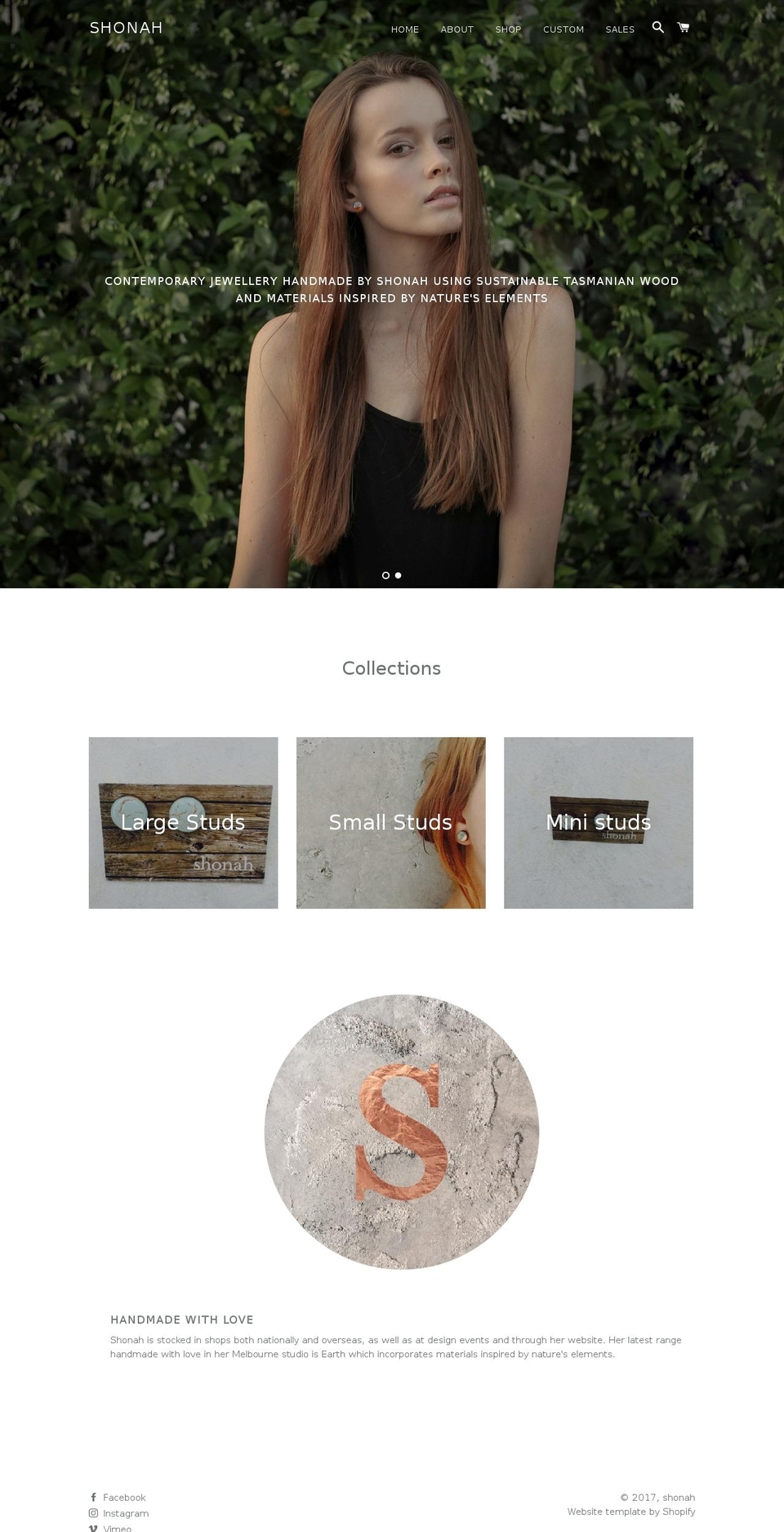 shonah.com shopify website screenshot