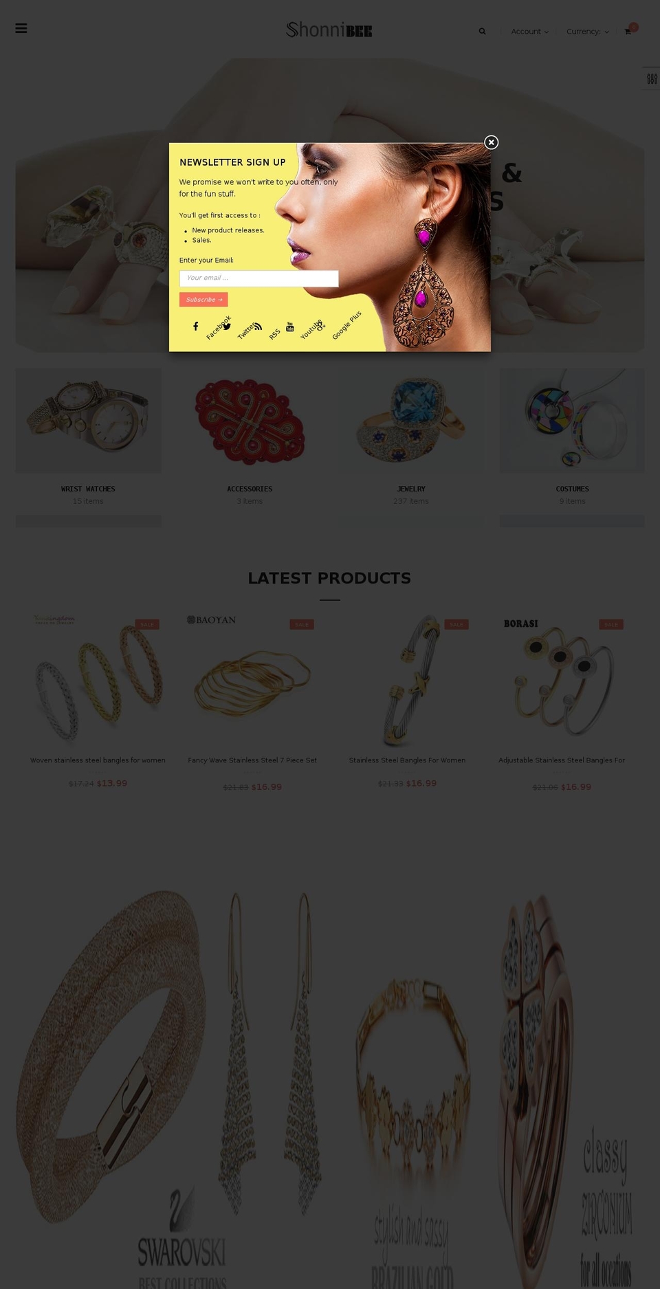 shonnibee.com — Shopify storefront screenshot