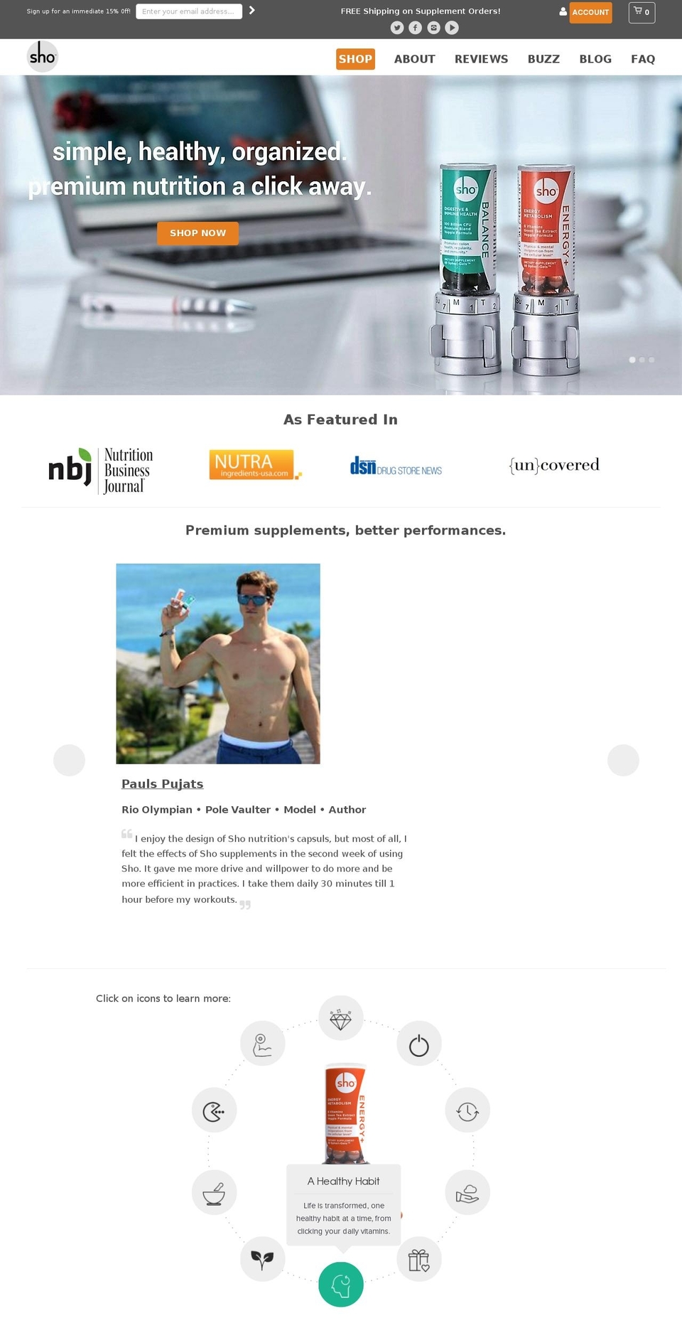 shonutrition.com shopify website screenshot