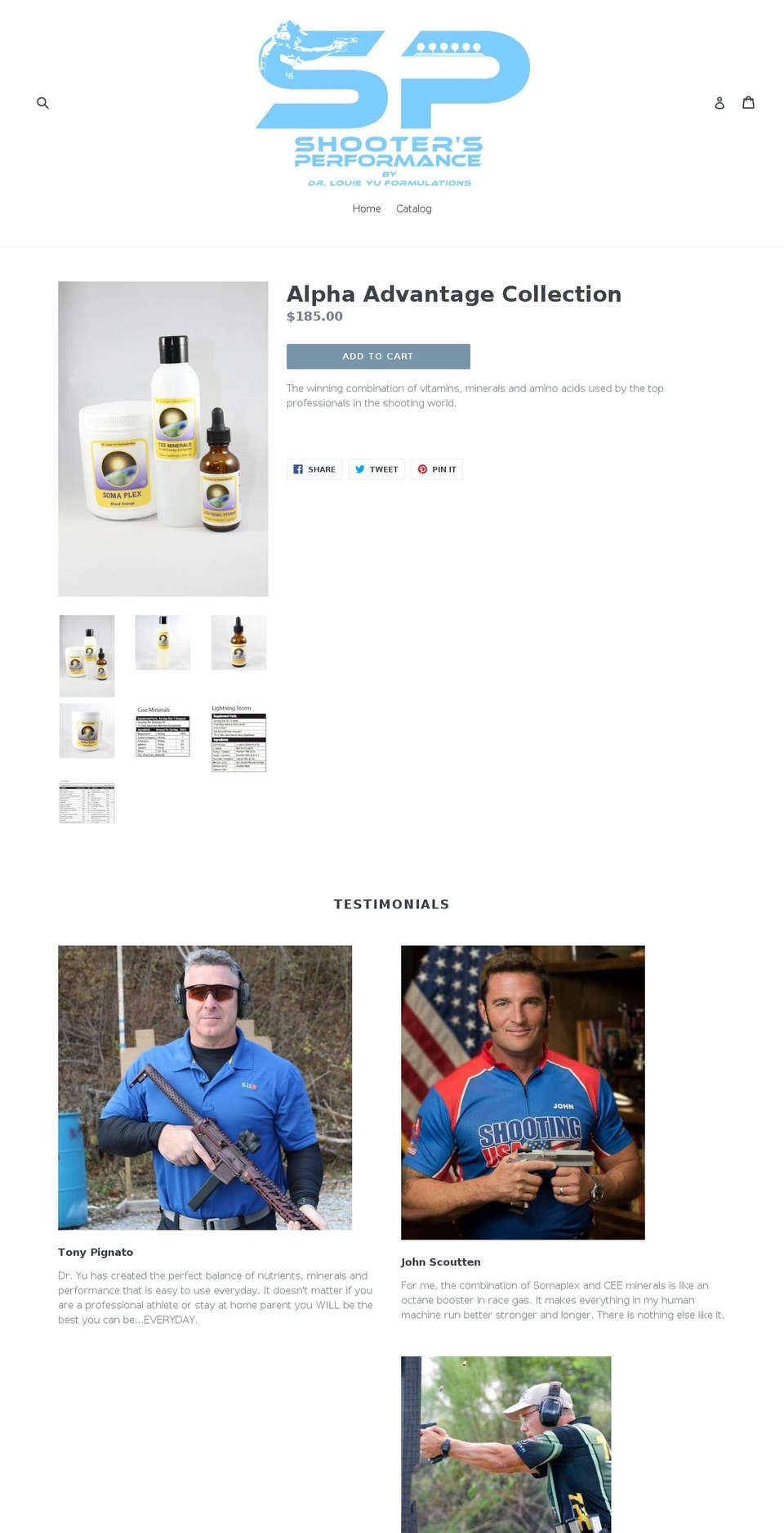shootersperformance.com — Shopify storefront screenshot