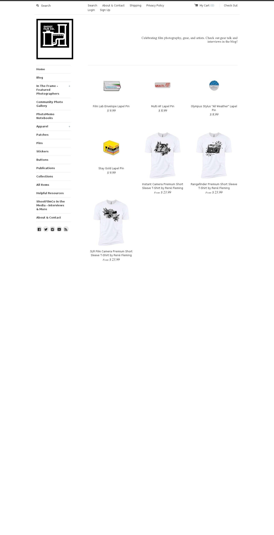 shootfilmco.com shopify website screenshot