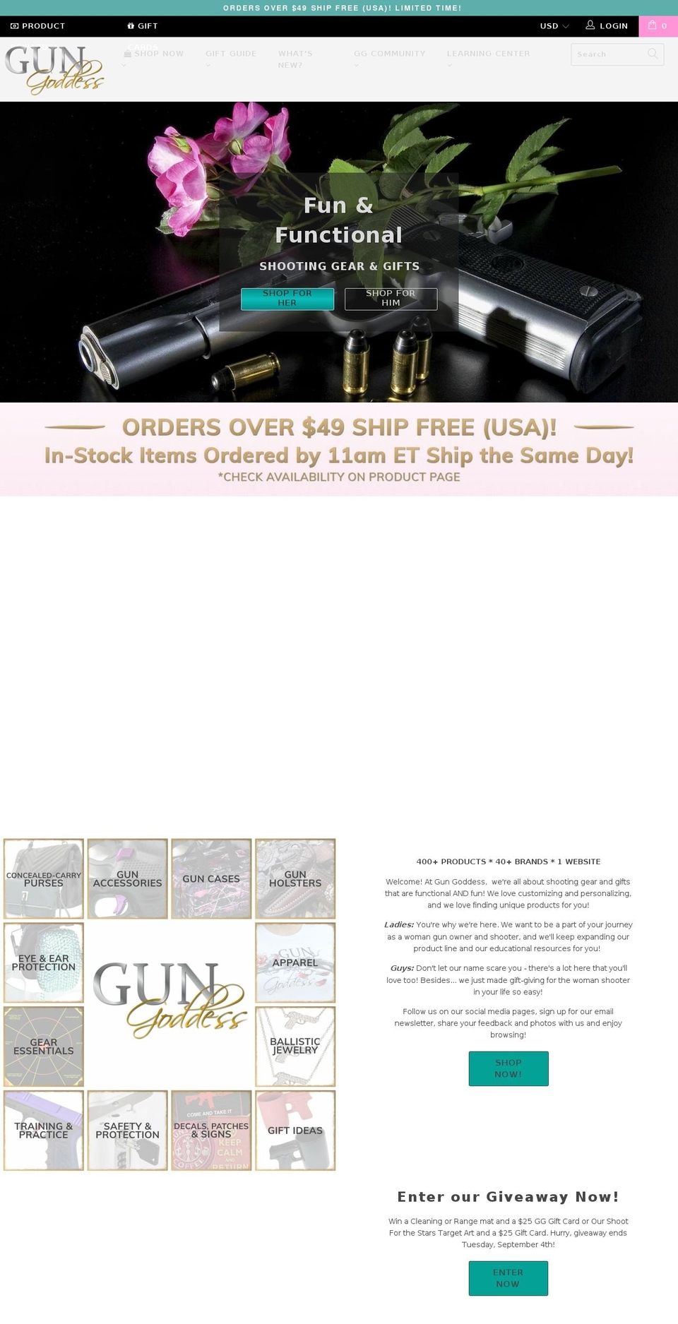 Gun Goddess: Current (theme updated 4\/20) Shopify theme site example shootingclubshirts.com