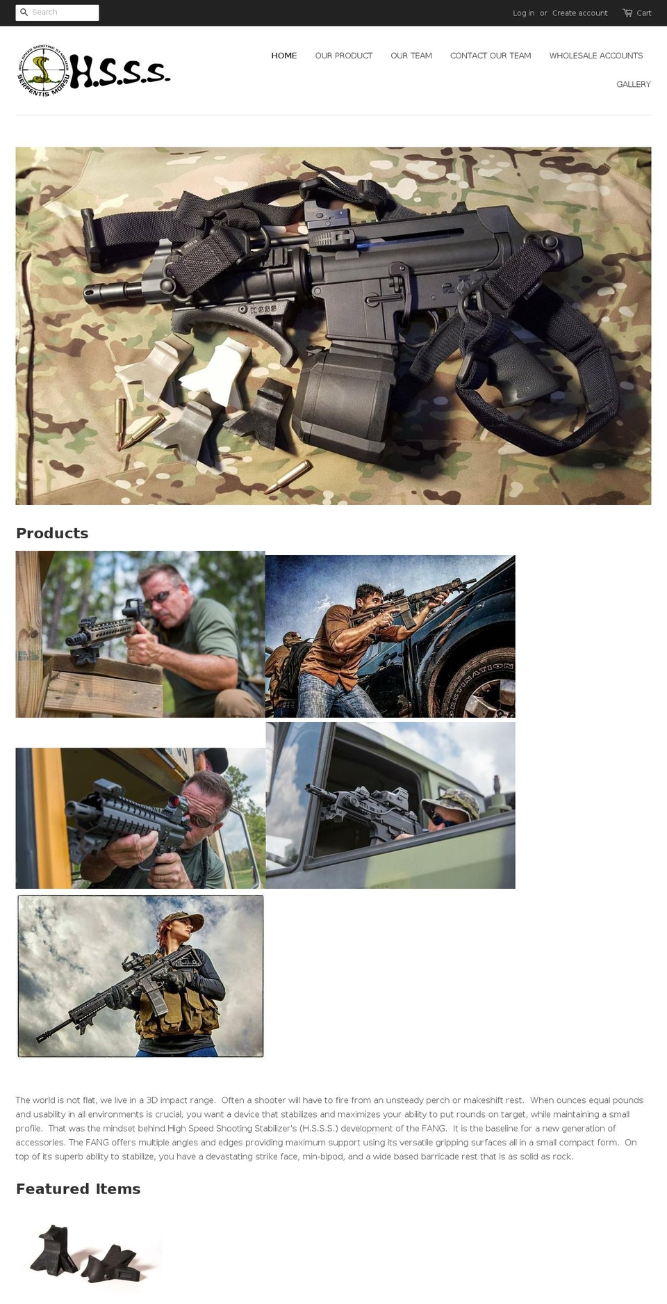 shootingstabilizers.com — Shopify storefront screenshot