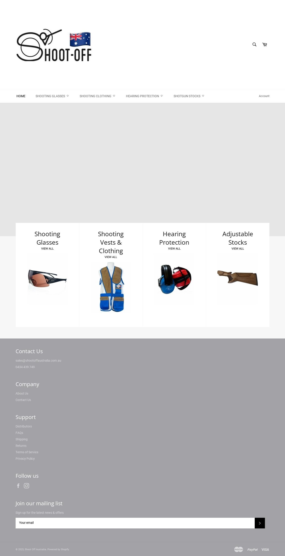 shootoffaustralia.com.au shopify website screenshot