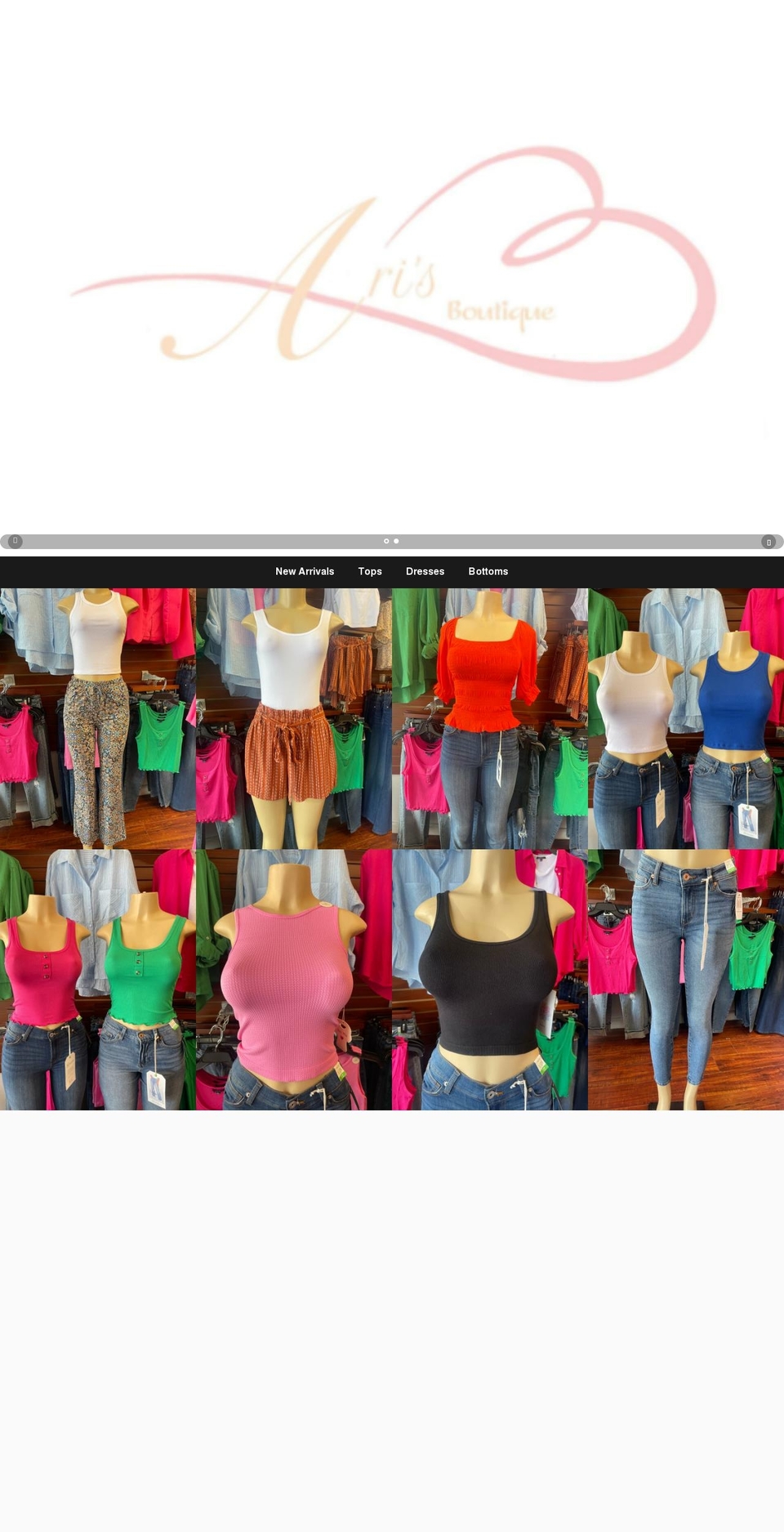 shop-arisboutique.com shopify website screenshot
