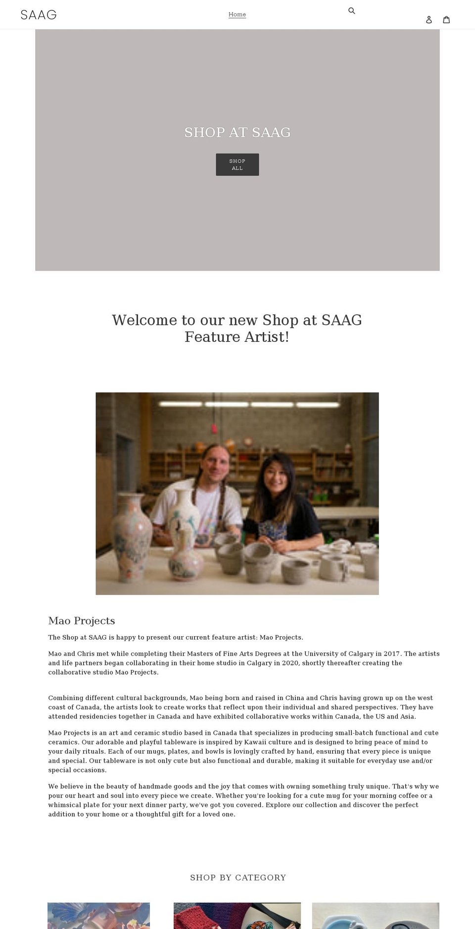shop-at-saag.myshopify.com shopify website screenshot