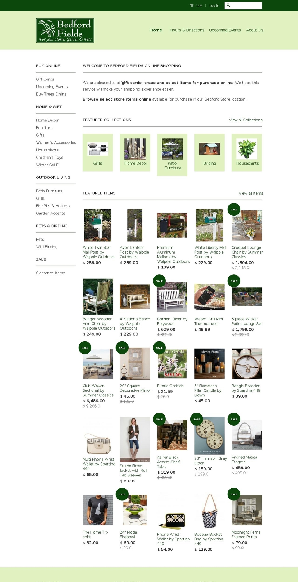 shop-bedfordfields.com shopify website screenshot