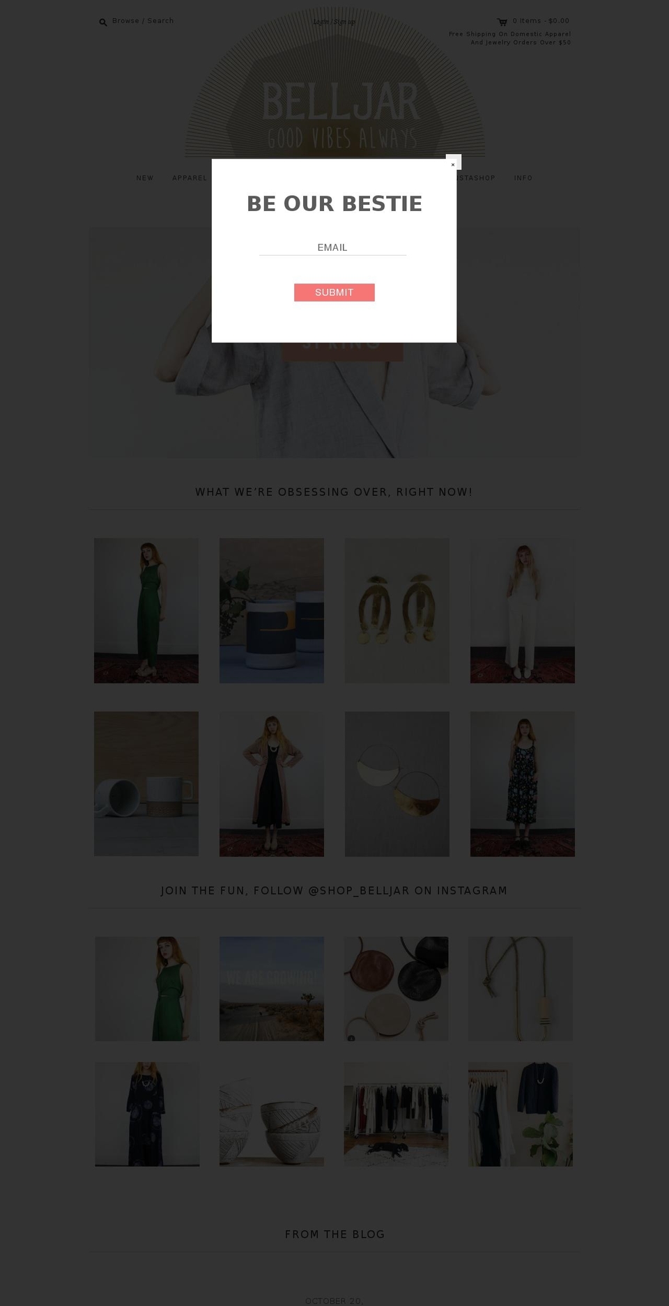 shop-belljar.org shopify website screenshot