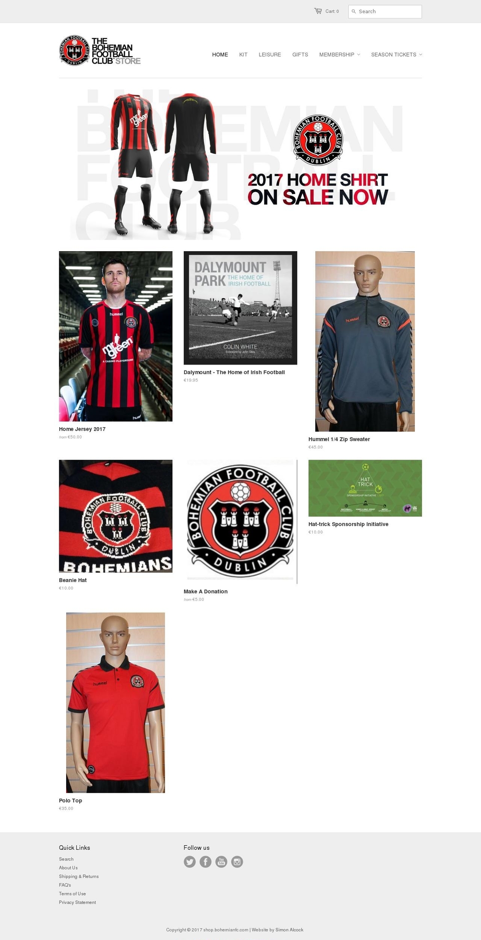 shop-bohemianfc.com shopify website screenshot