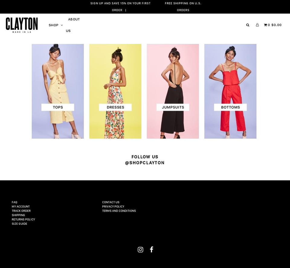 shop-clayton.com — Shopify storefront screenshot