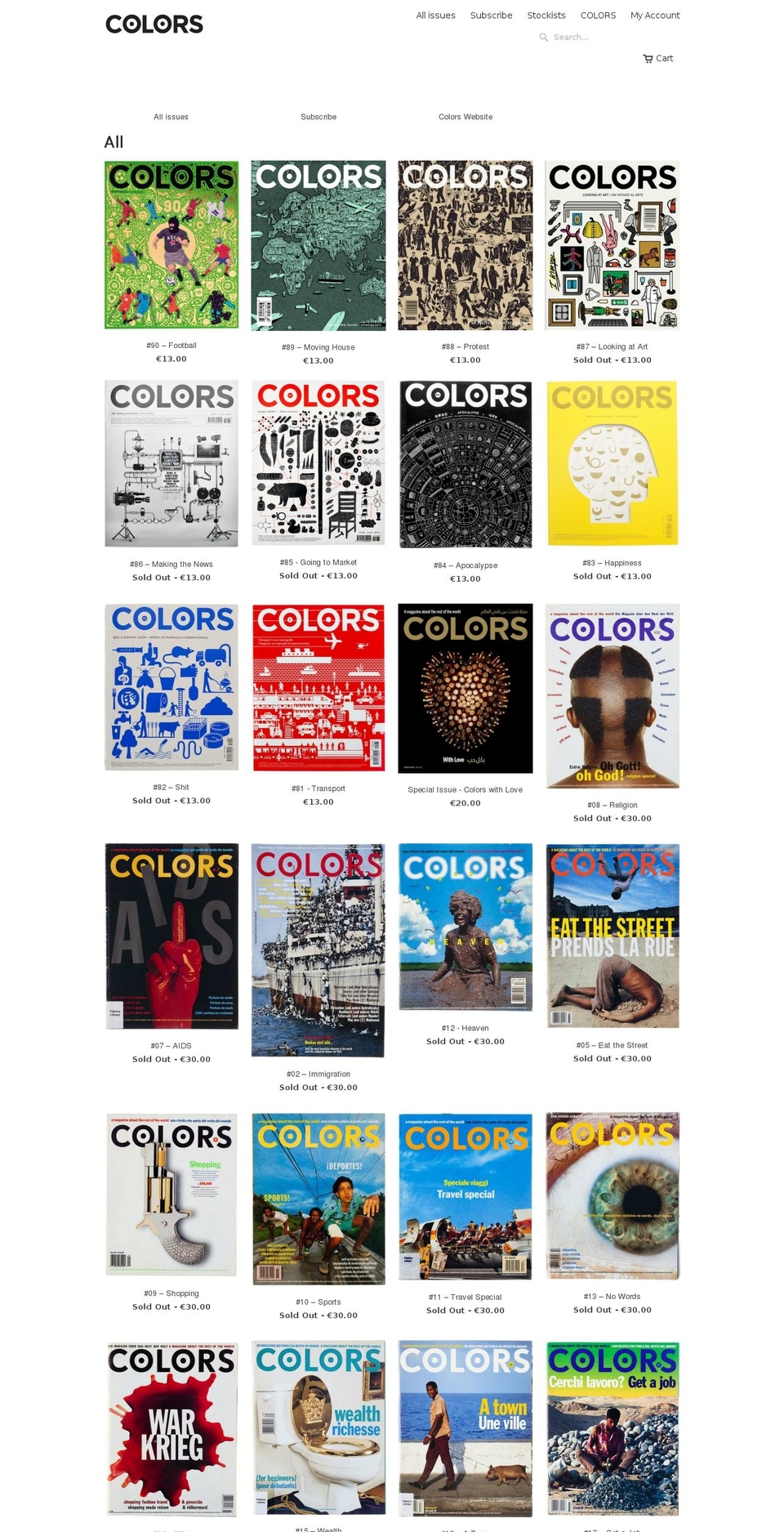 shop-colorsmagazine.com shopify website screenshot