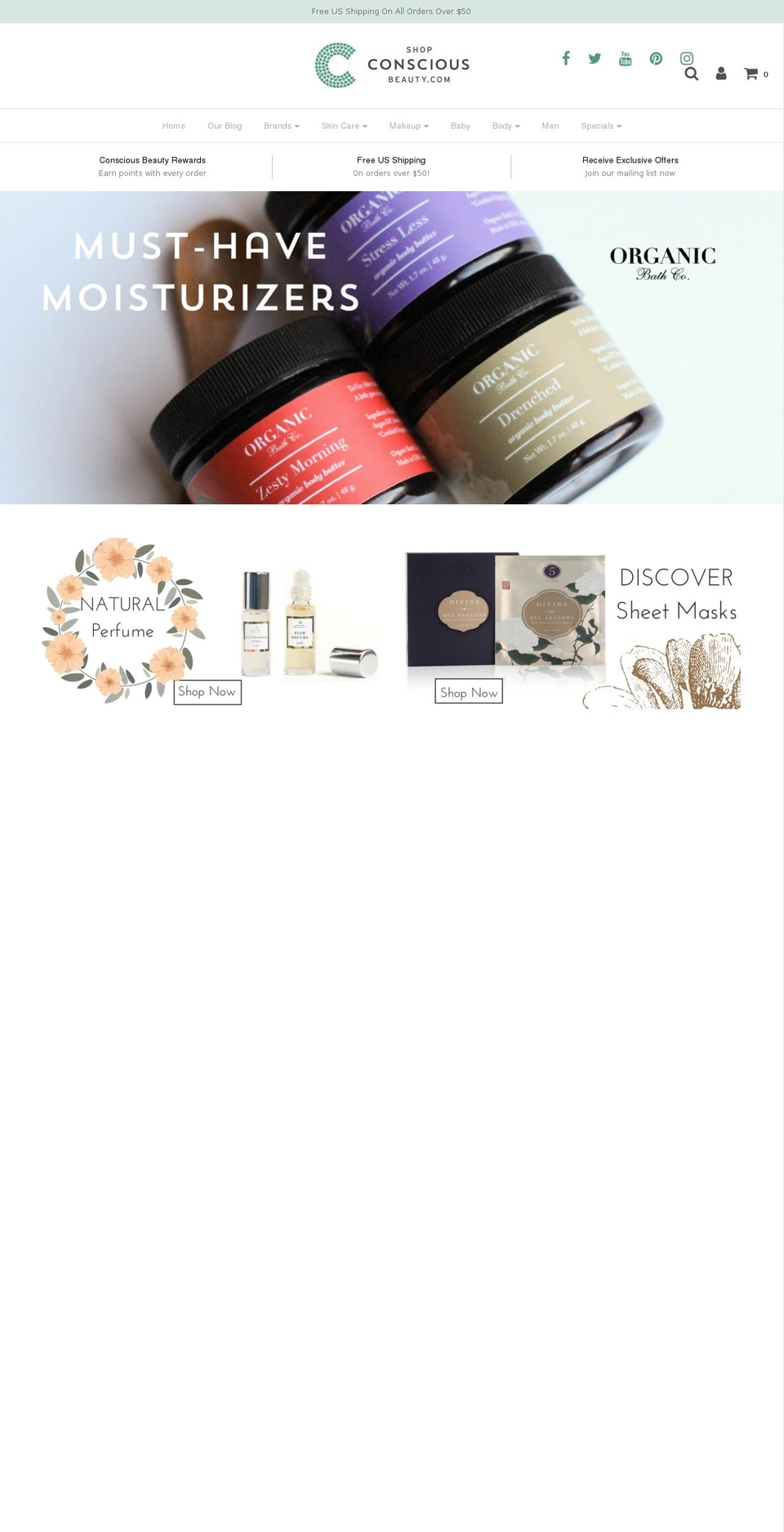 shop-consciousbeauty.com — Shopify storefront screenshot