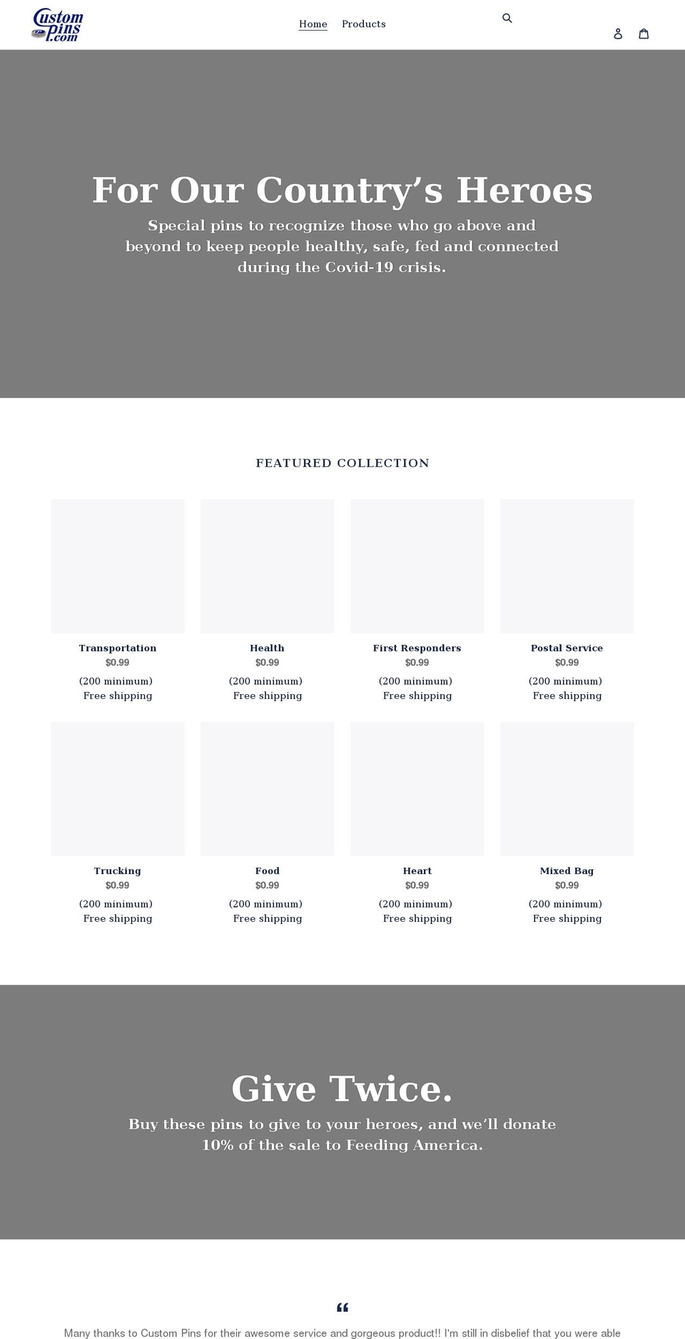 shop-custompins.com shopify website screenshot