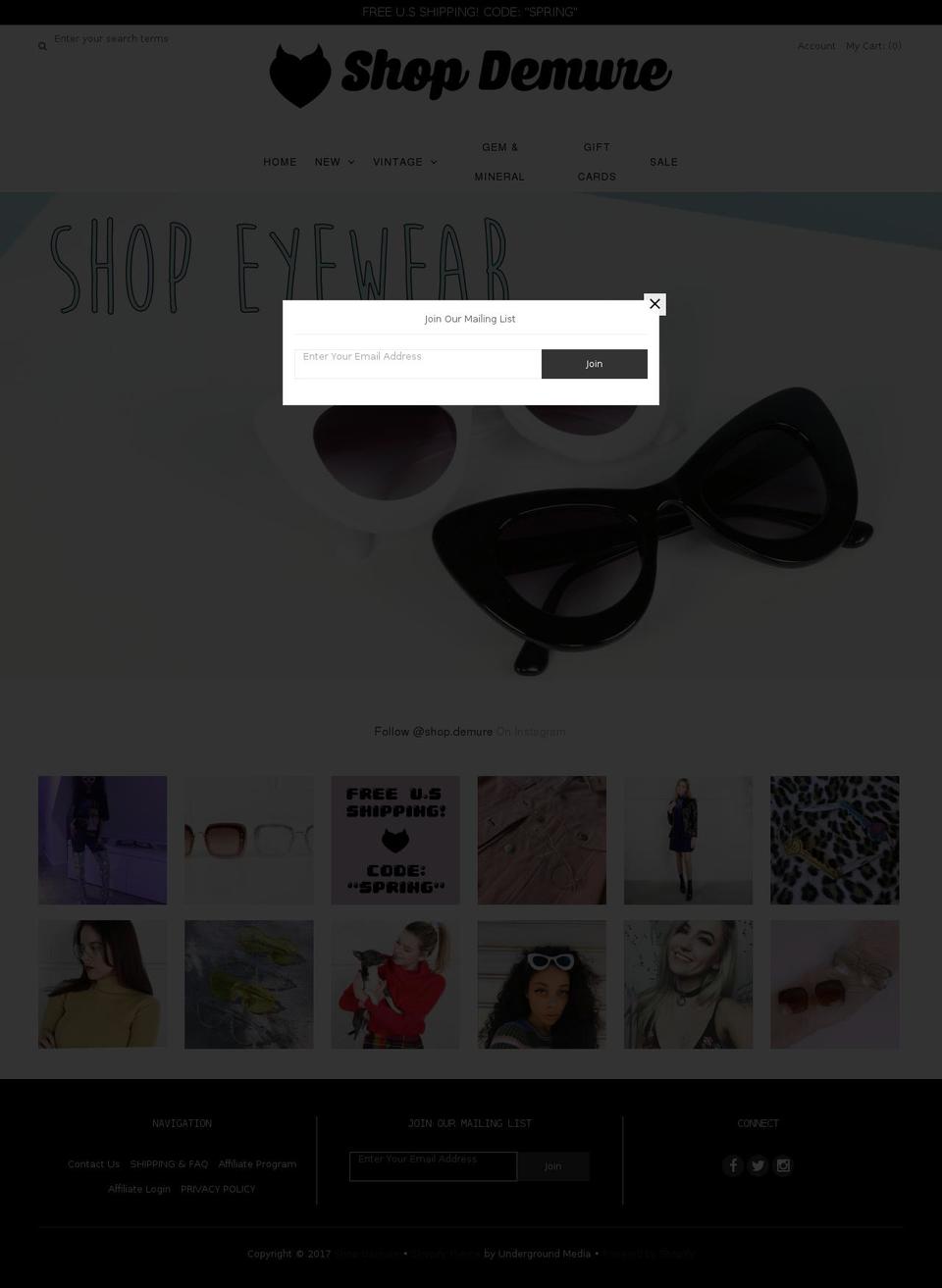 shop-demure.com shopify website screenshot