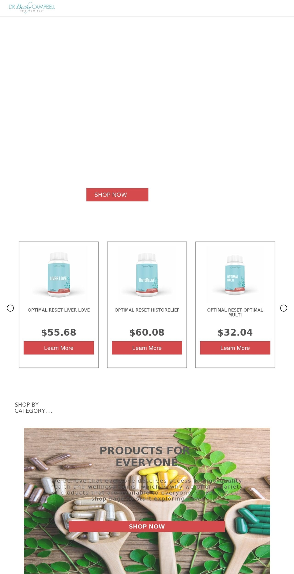 shop-dr-becky-campbell.myshopify.com shopify website screenshot