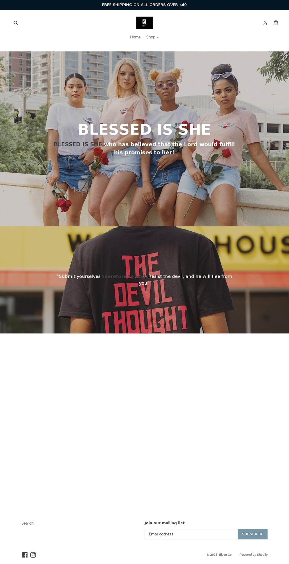 shop-elyon.com — Shopify storefront screenshot