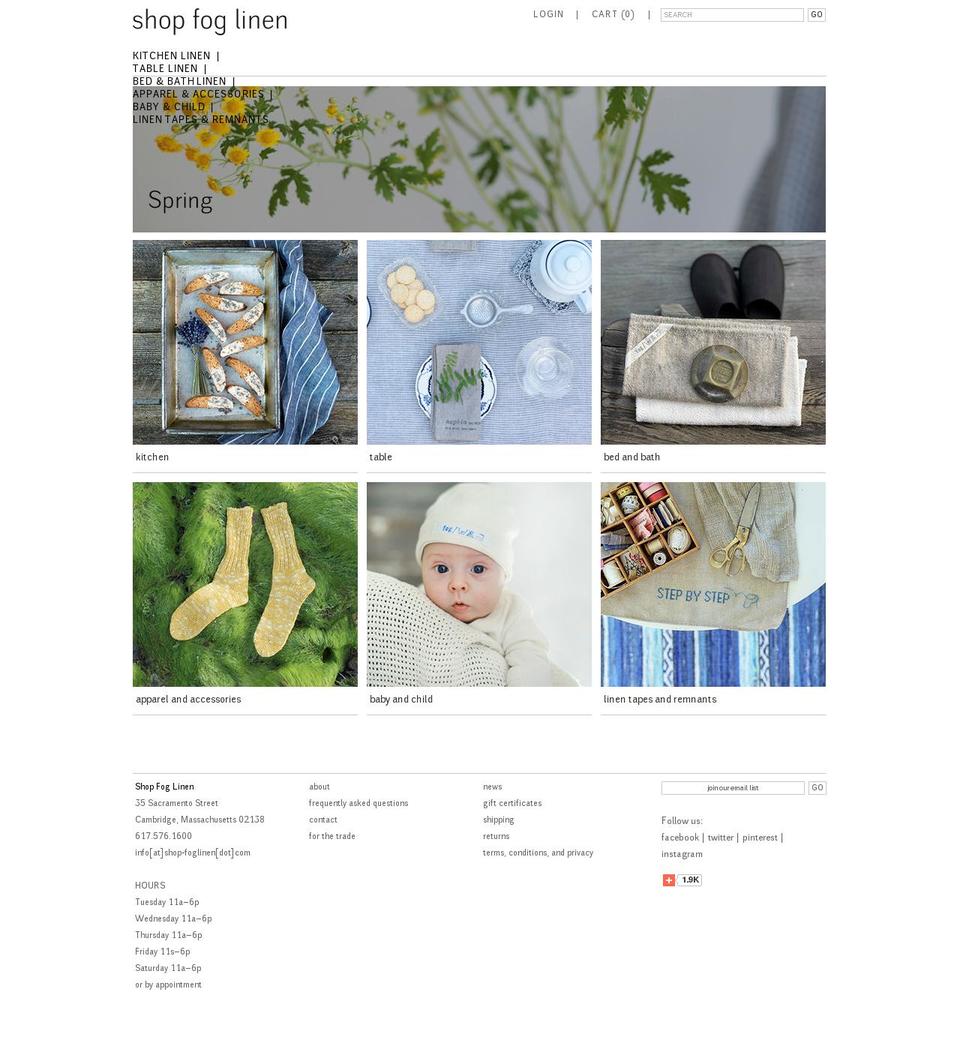 shop-foglinen.com shopify website screenshot
