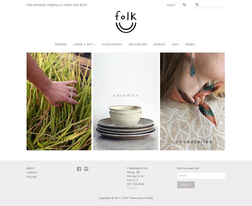 shop-folk.com shopify website screenshot