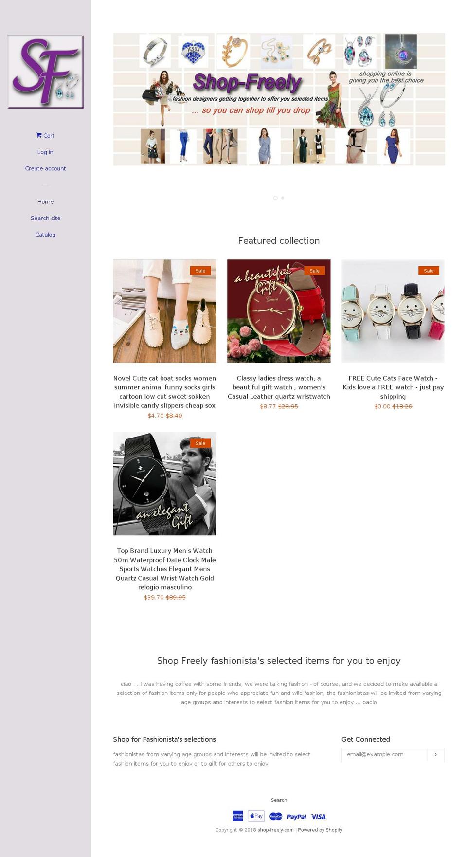 shop-freely.com — Shopify storefront screenshot