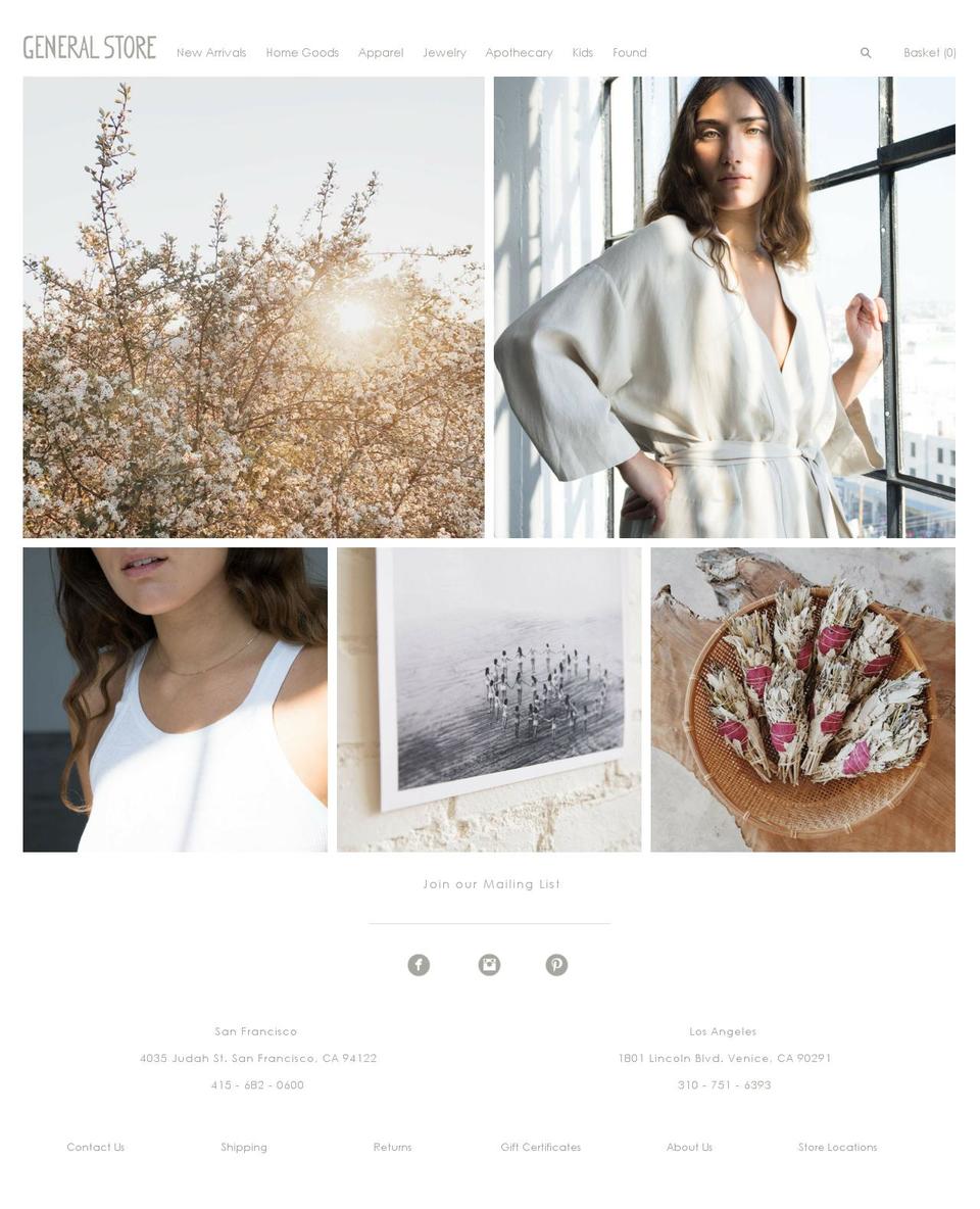 General Store - 2015 Shopify theme site example shop-generalstore.com