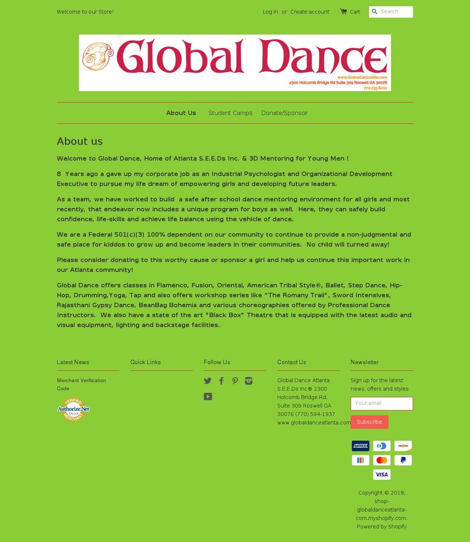 shop-globaldanceatlanta-com.com shopify website screenshot