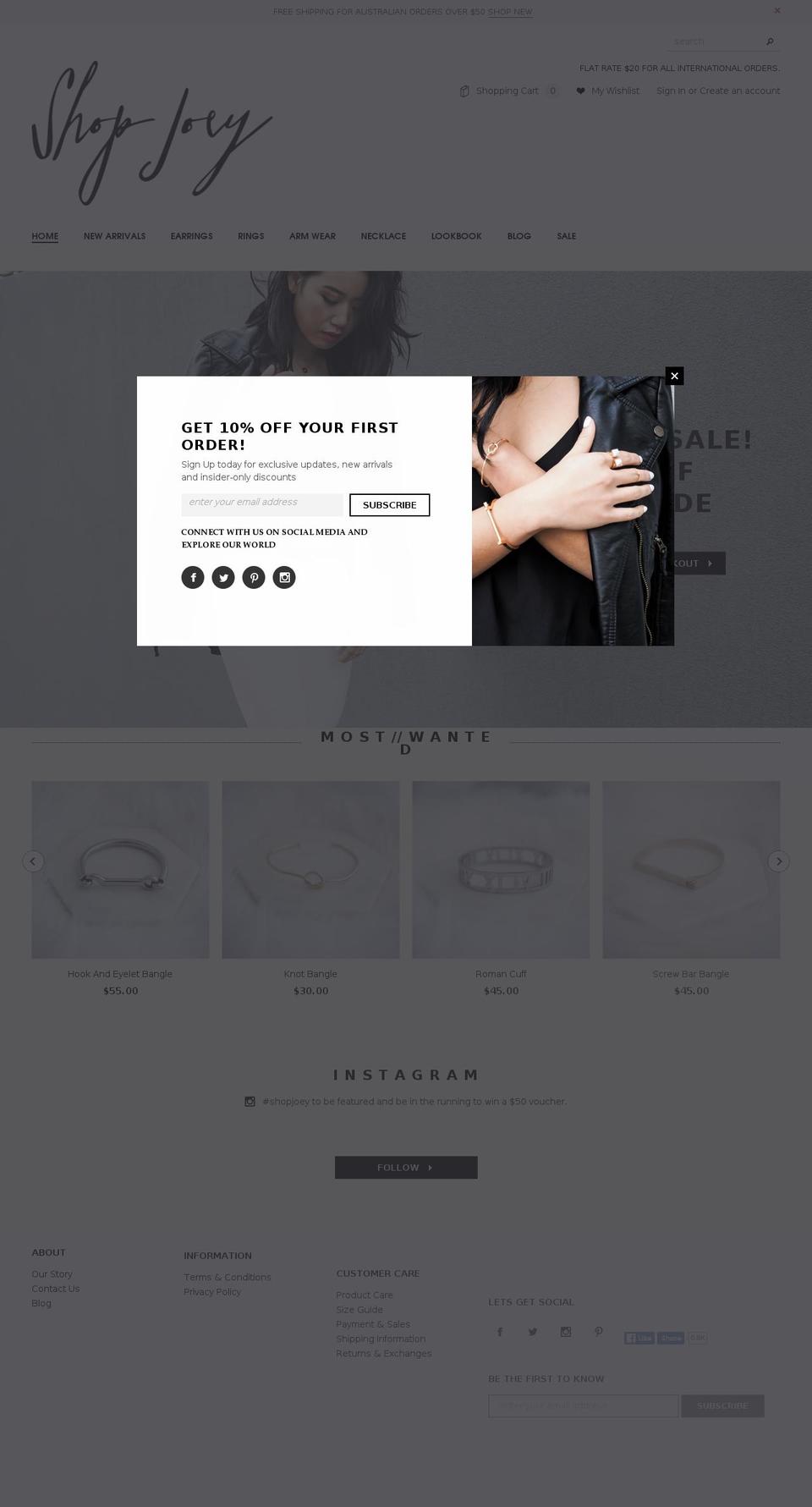 shop-joey.com shopify website screenshot