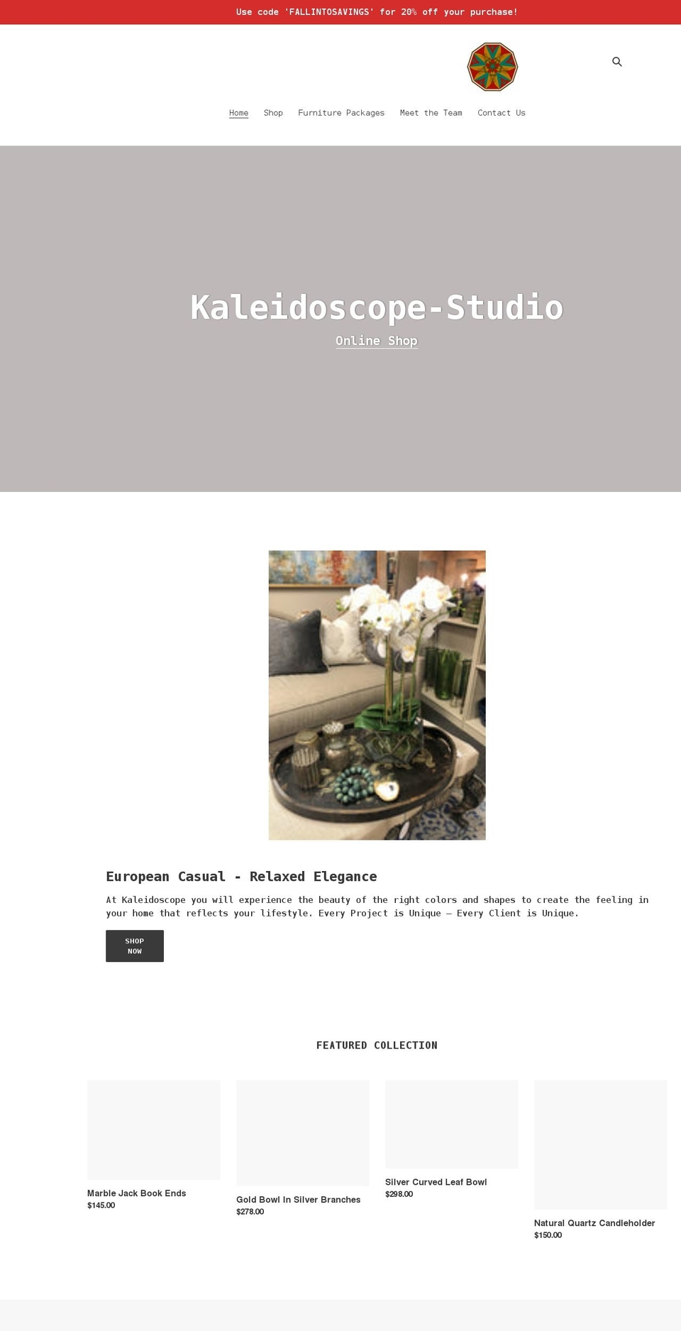 shop-kaleidoscope.com shopify website screenshot