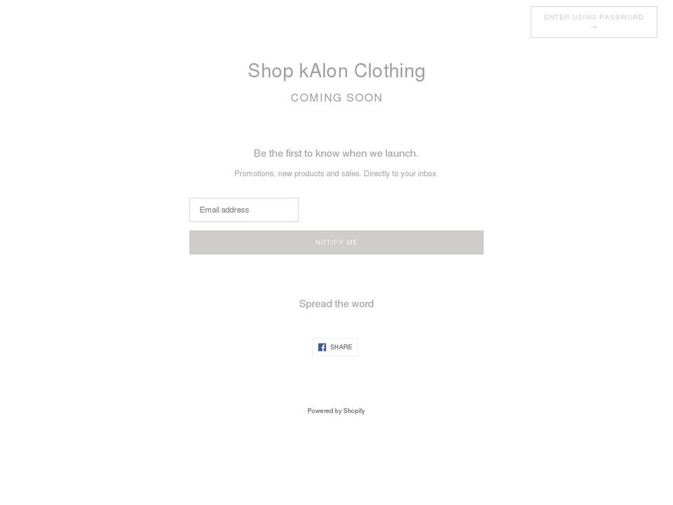 shop-kalon.com shopify website screenshot