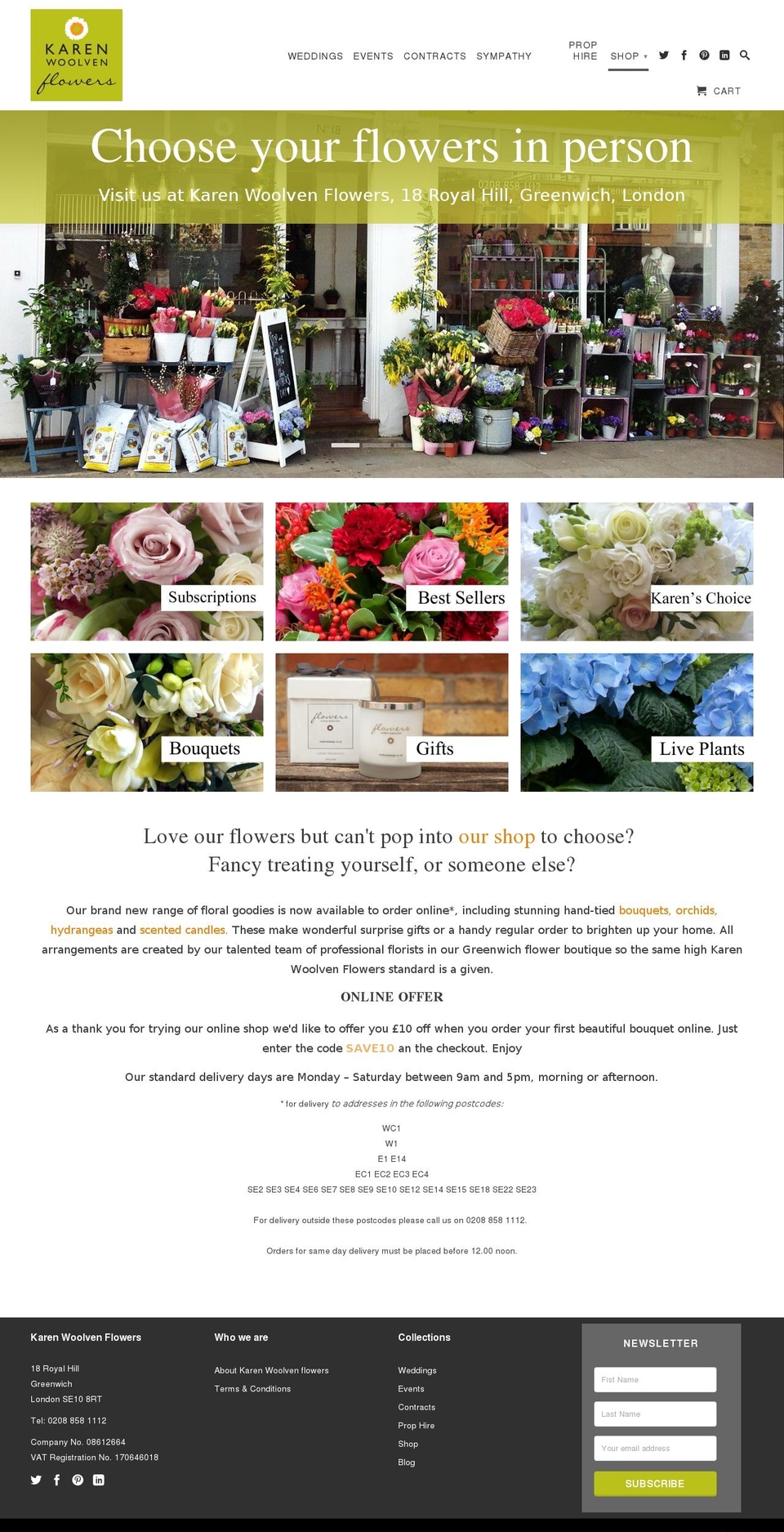 shop-karenwoolvenflowers.co.uk shopify website screenshot