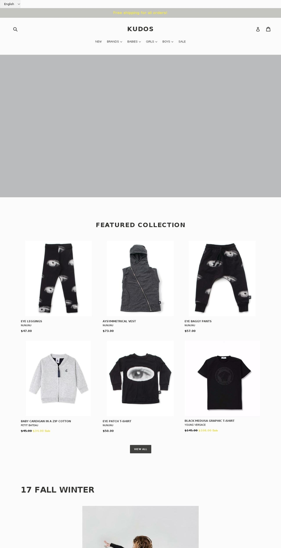 shop-kudos.com — Shopify storefront screenshot