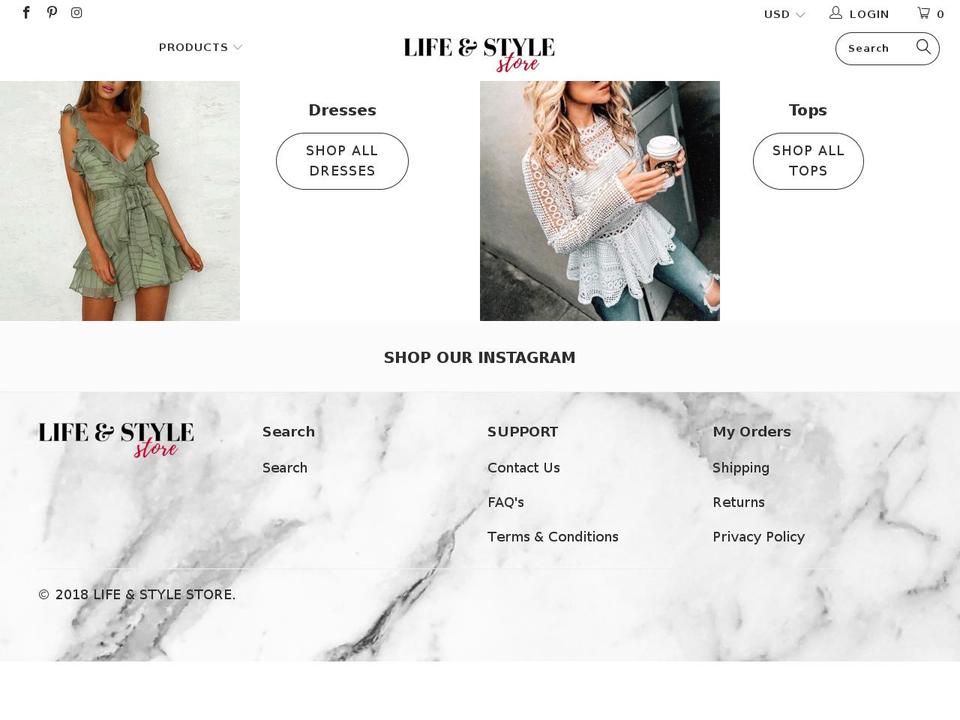 shop-lifeandstyle.com shopify website screenshot