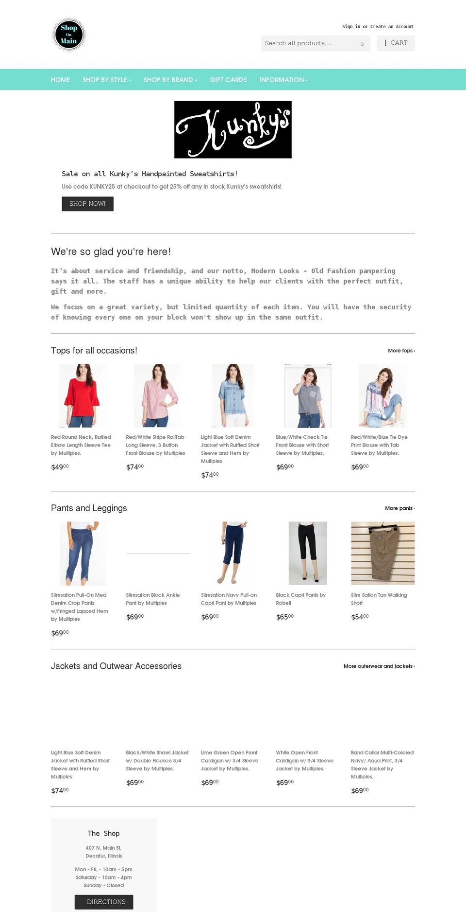 shop-on-main.com shopify website screenshot