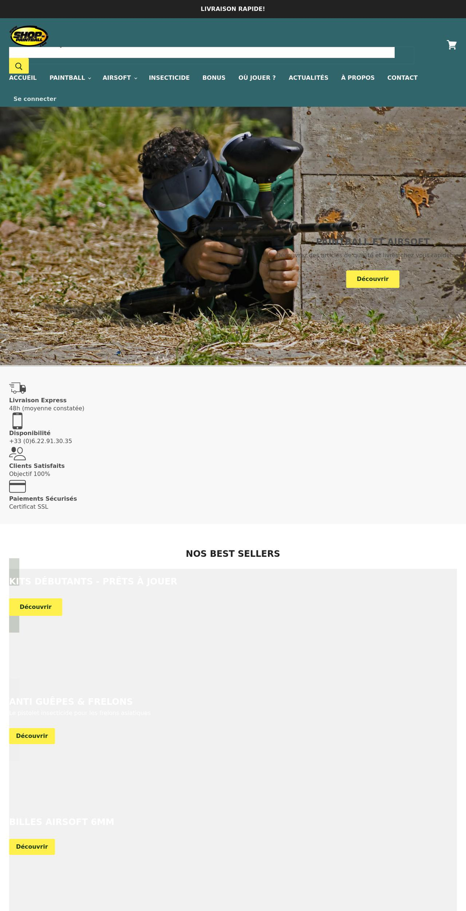 shop-paintball.com shopify website screenshot