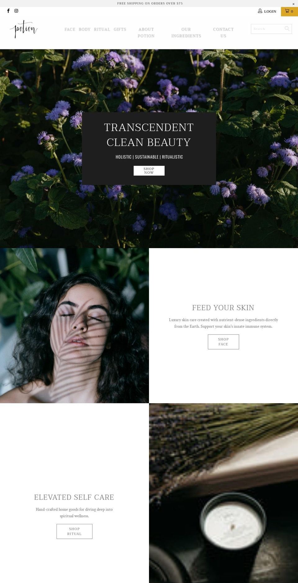 shop-potion.com shopify website screenshot