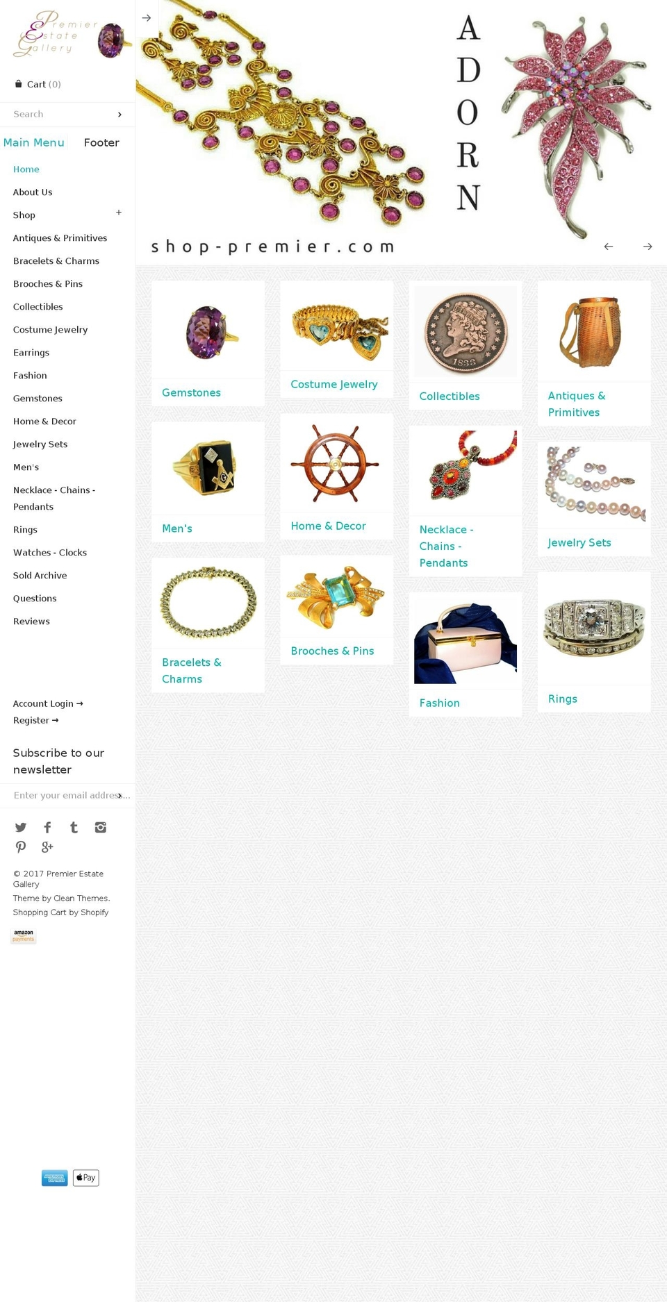Galleria Shopify theme site example shop-premier.com