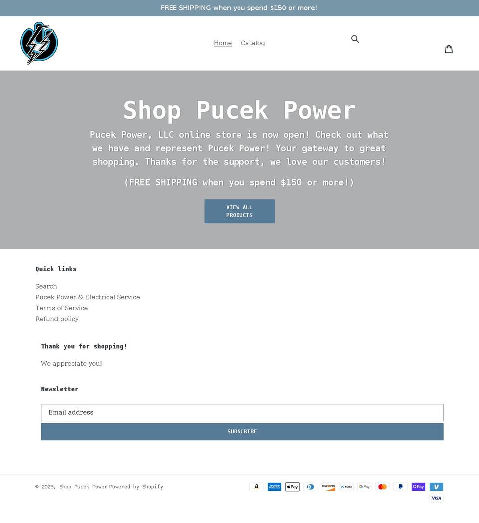 shop-pucek-power.myshopify.com shopify website screenshot