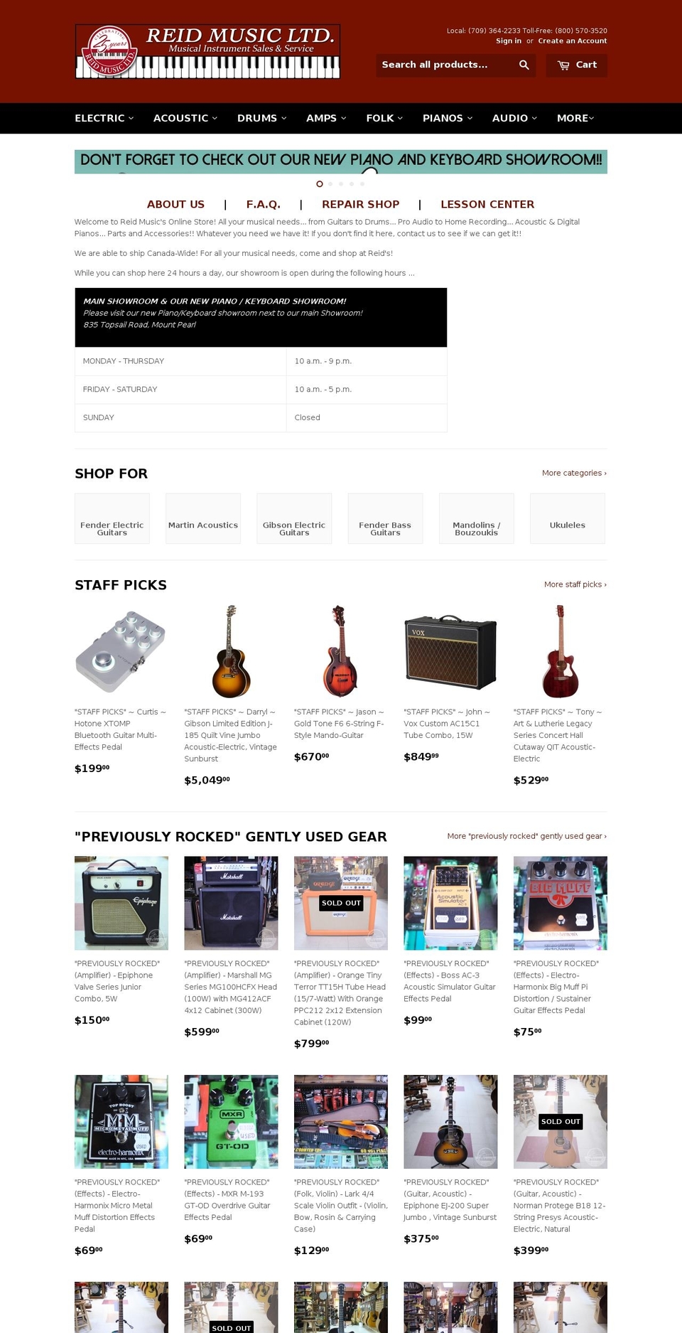 shop-reidmusic.com shopify website screenshot