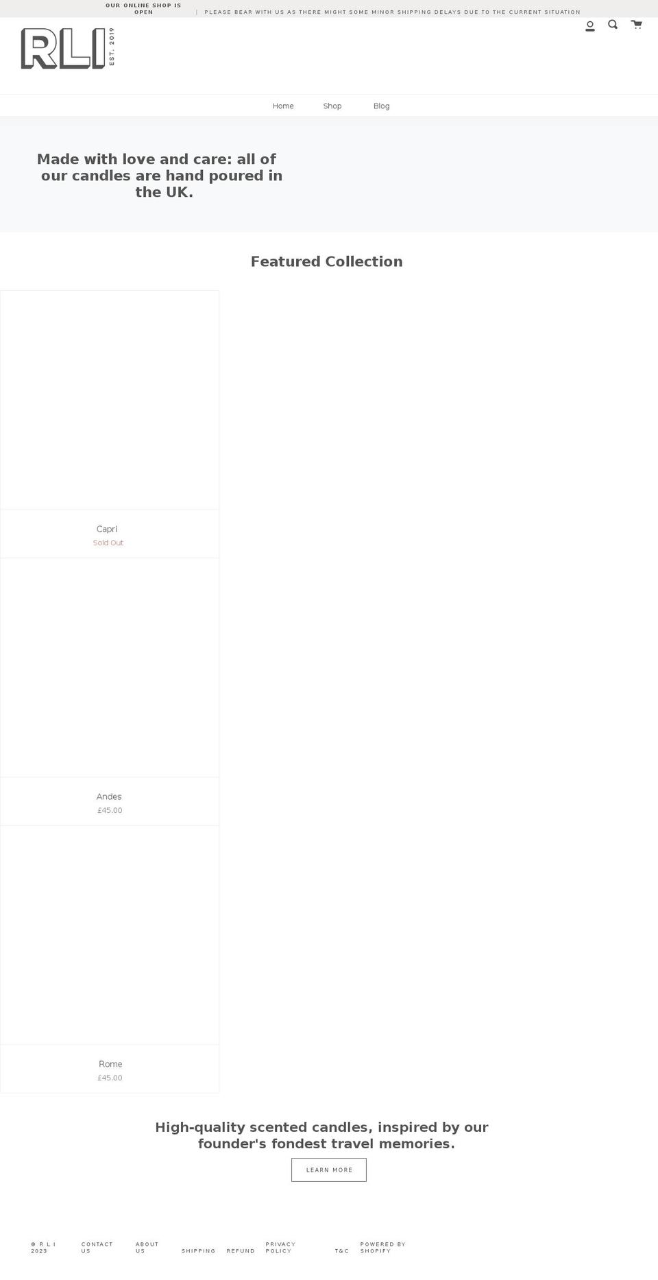 shop-rli.com shopify website screenshot