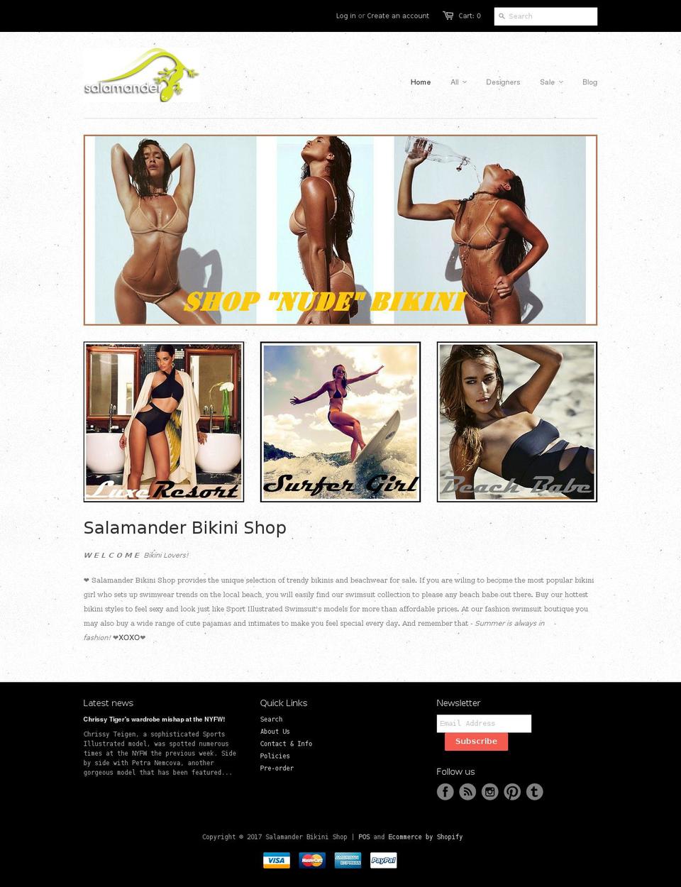shop-salamander.com shopify website screenshot