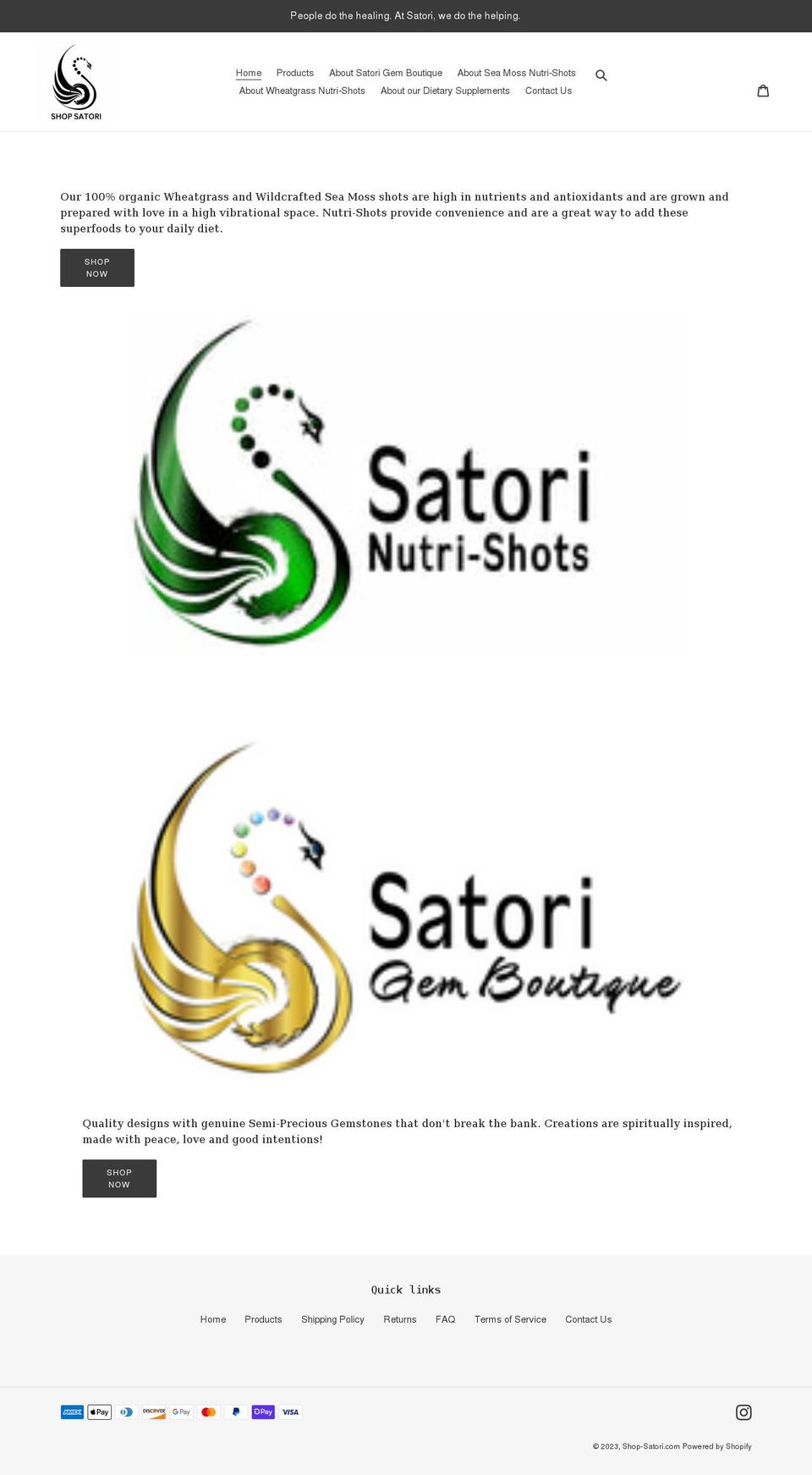 shop-satori.com shopify website screenshot