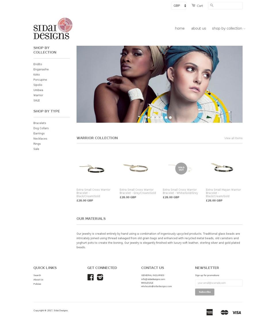 shop-sidaidesigns.com shopify website screenshot