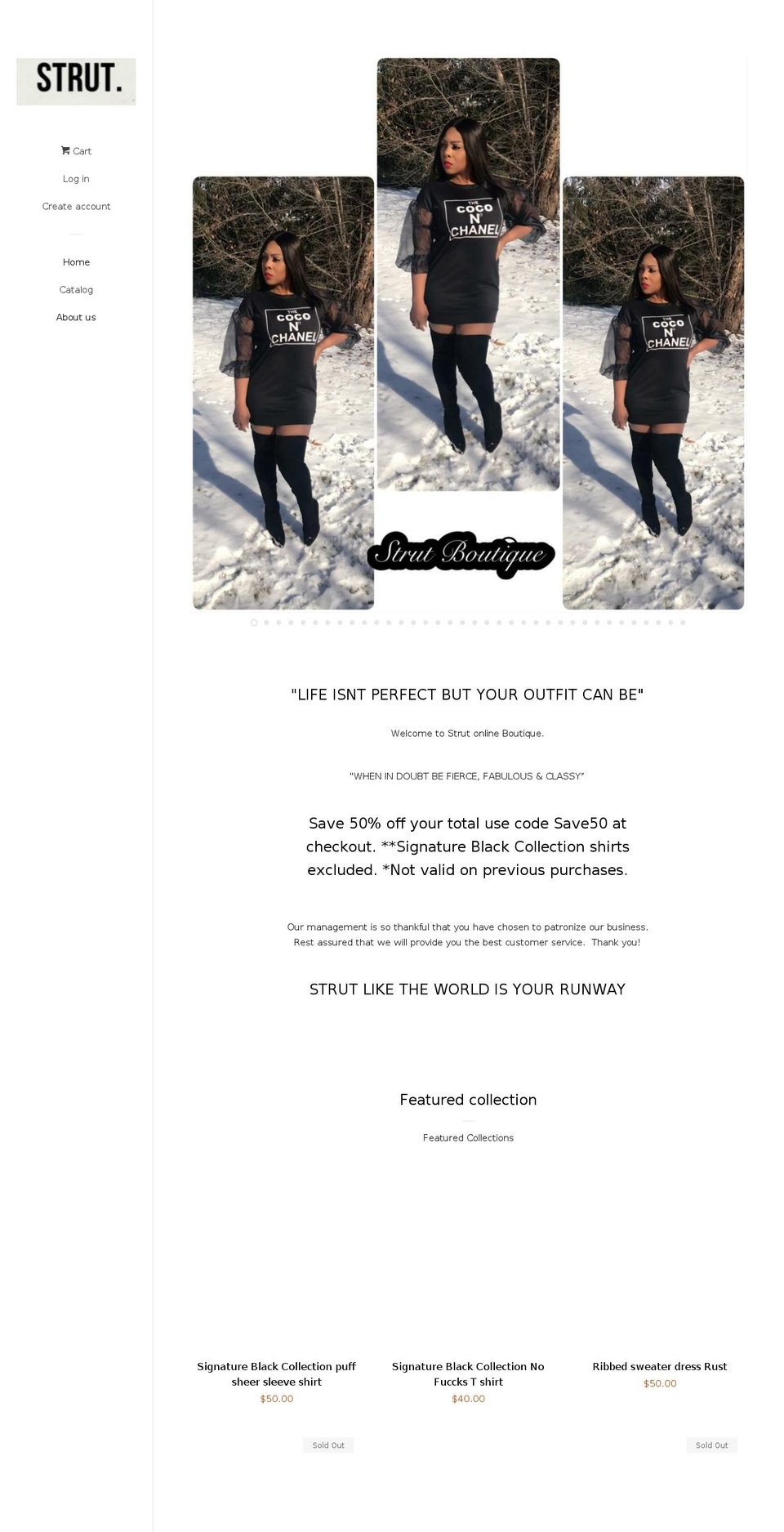 shop-strutboutique.com — Shopify storefront screenshot