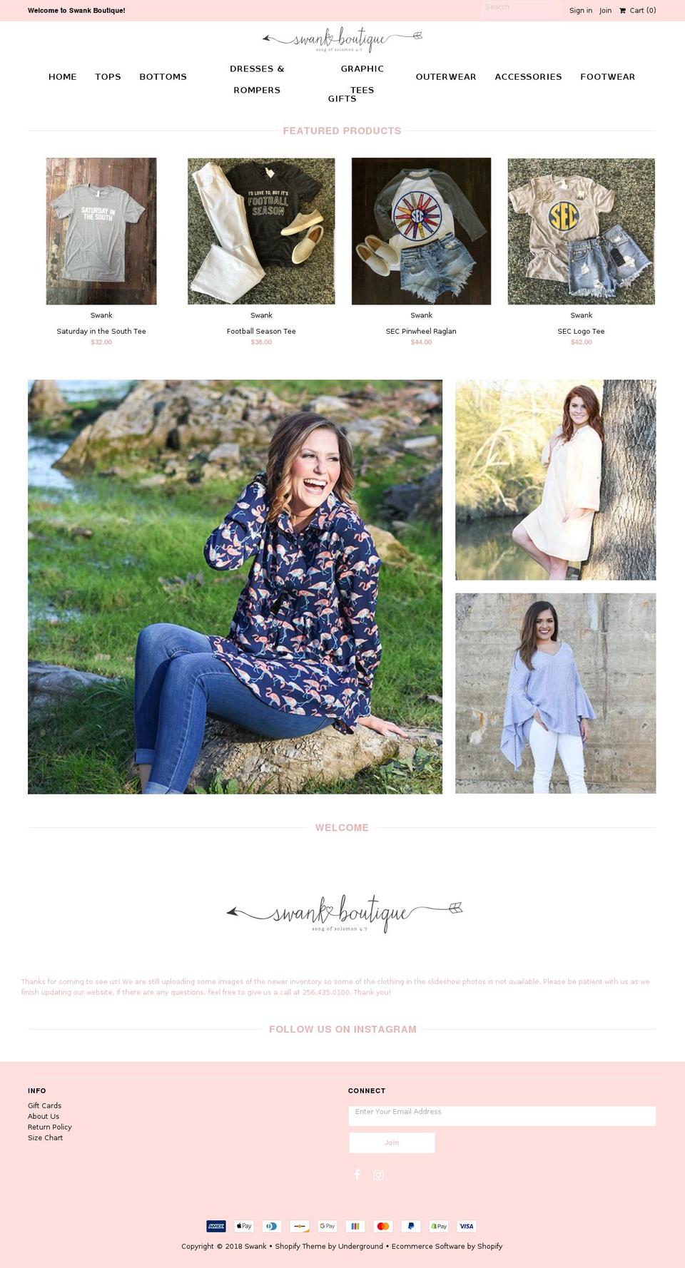 shop-swank.com shopify website screenshot