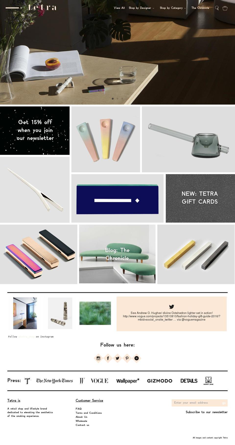 shop-tetra.com shopify website screenshot