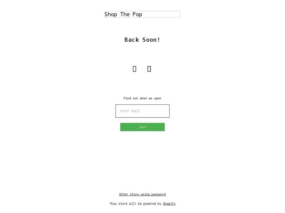 shop-the-pop.myshopify.com shopify website screenshot