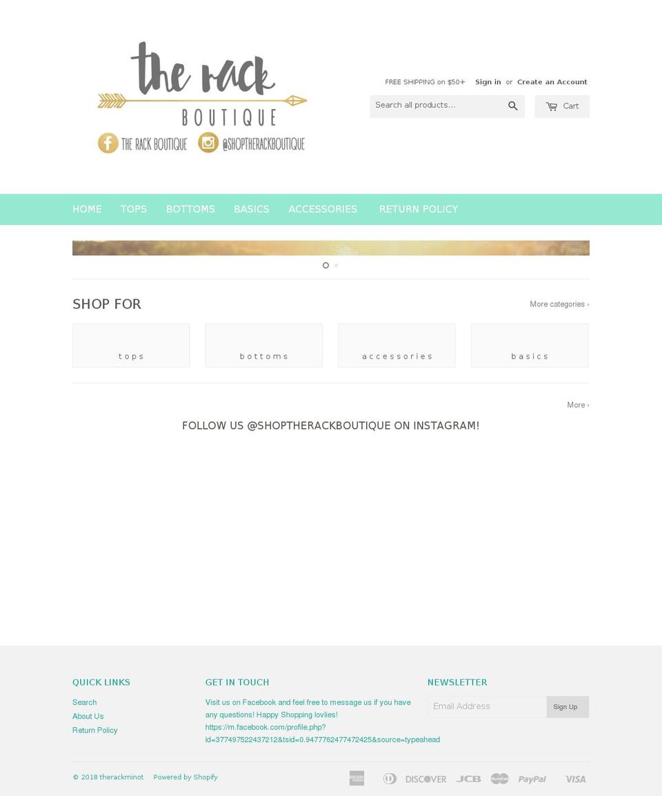 shop-therackboutique.com shopify website screenshot