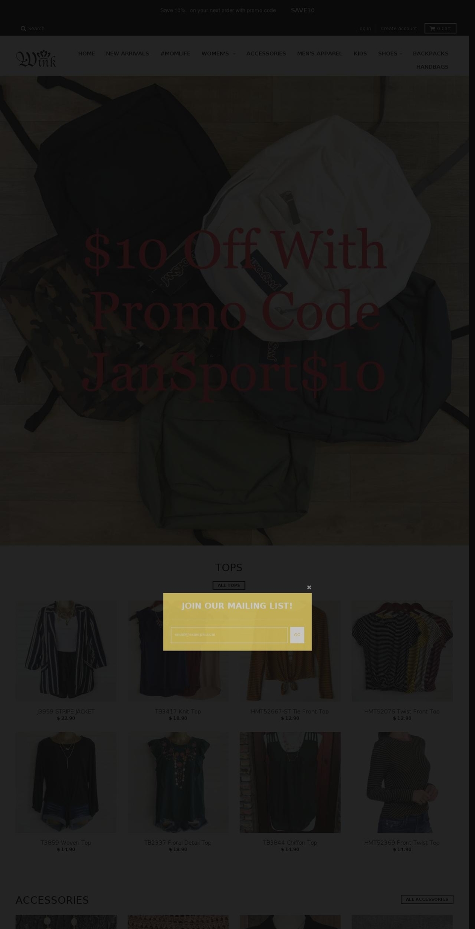 shop-wink.com — Shopify storefront screenshot