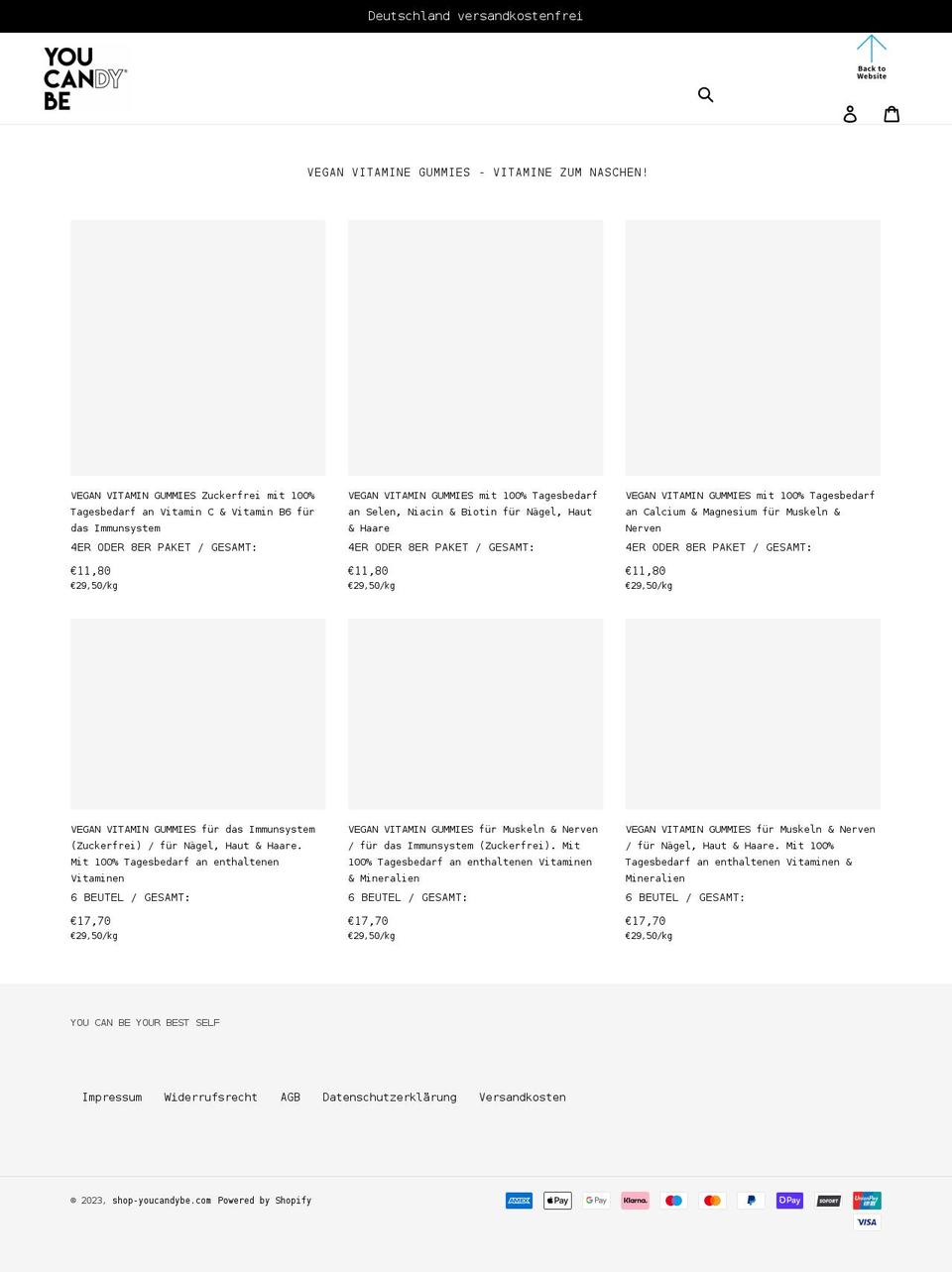 shop-youcandybe.com shopify website screenshot