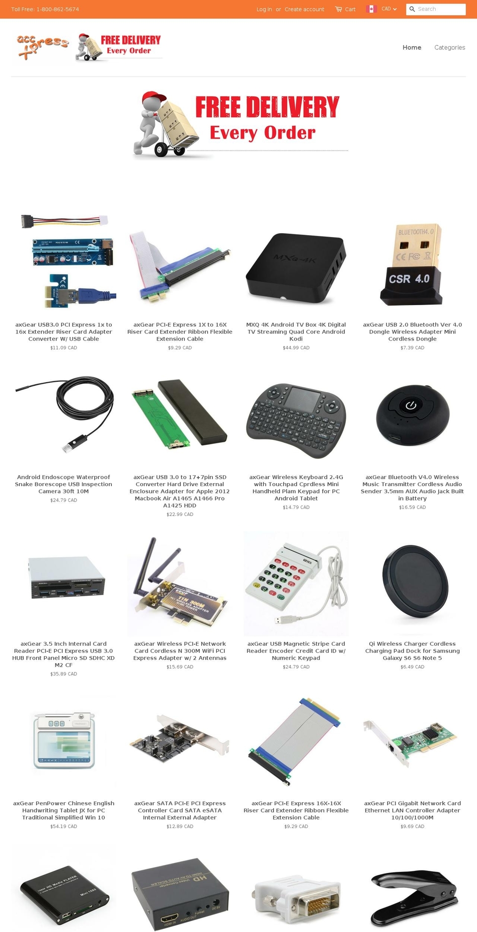 shop.accxpress.com shopify website screenshot